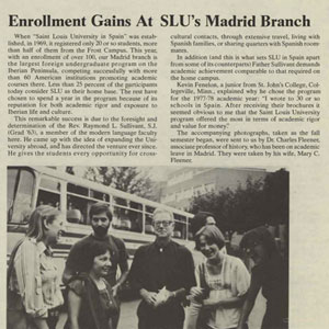 An article from the University's alumni magazine, Universitas, about the opening of SLU-Madrid.